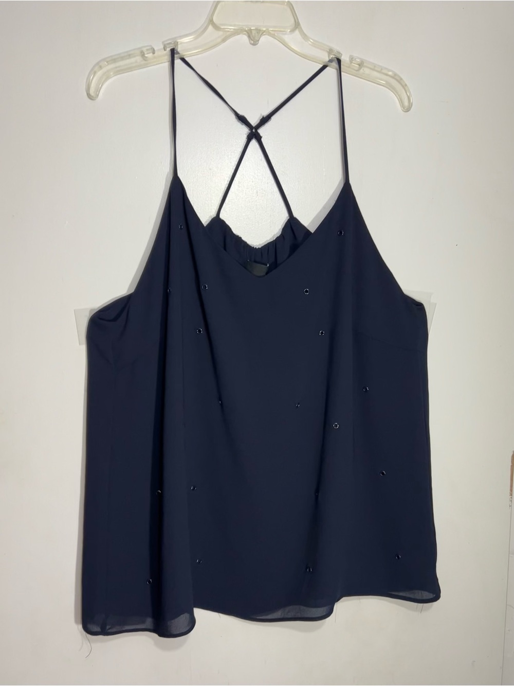 Greylin Anthropologie navy blue sleeveless top size XL